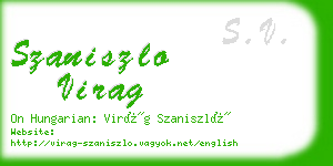 szaniszlo virag business card